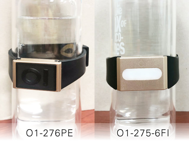 O1-276PEとO1-275ME、O1-275-6FIで水への波動転写を行なっている写真です。